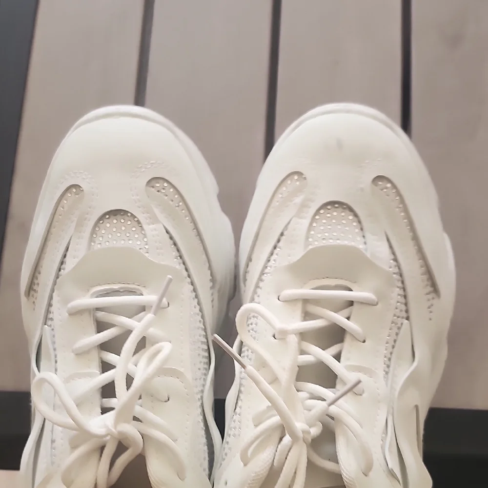 Nature Breeze Stylish White Athletic Sneakers